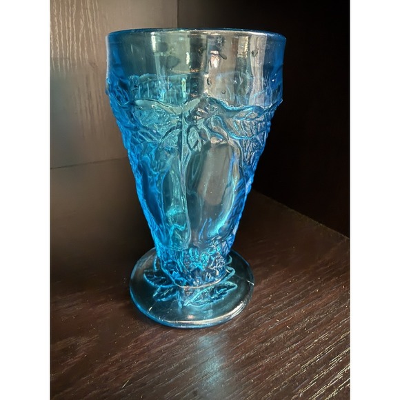 Tiara Exclusive Other - Tiara Horizon Blue Sweet Pear Avocado Footed Drinking Tumbler by Indiana Glass